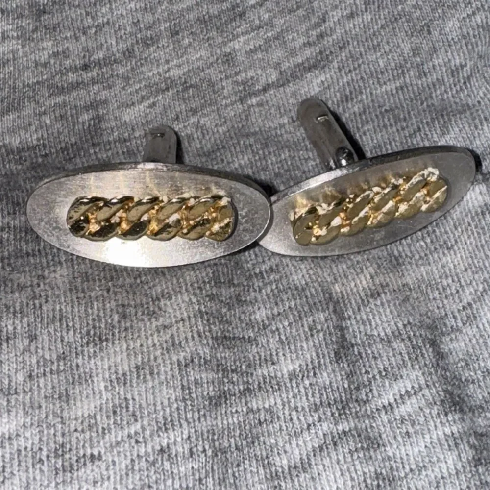 Vintage Swank Cuff Links Lot Of 4 Pair Roman Gemstone Silver Goldtone